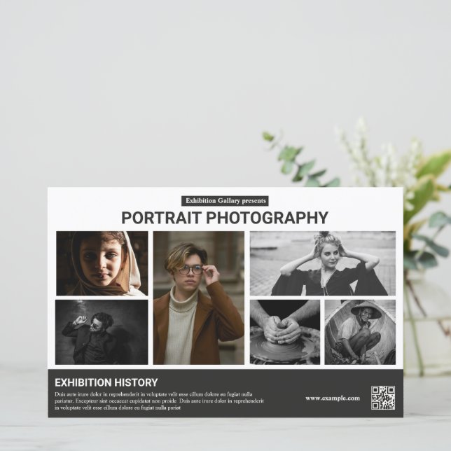 Modèle de flyer pour exposition de photographie (Debout devant)