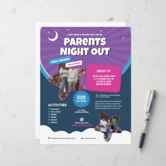 Modèle de flyer pour la soirée des parents