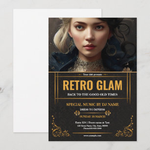 Modèle de flyer pour soirée rétro glamour