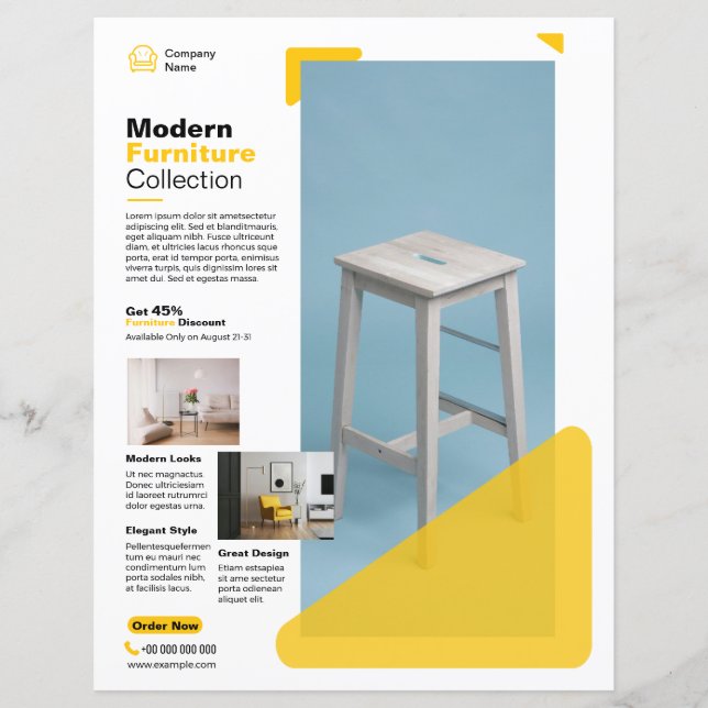 Modèle de flyer promotionnel pour meubles (Devant)