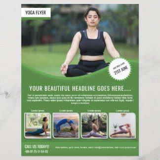Modèle de flyer Yoga et Fitness