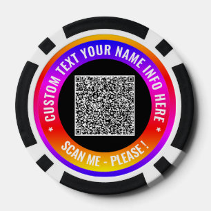 Modèle de jetons de poker avec code QR et texte pe