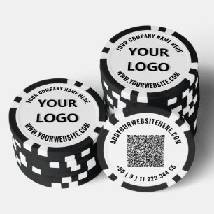 Modèle de jetons de poker avec logo d'entreprise p