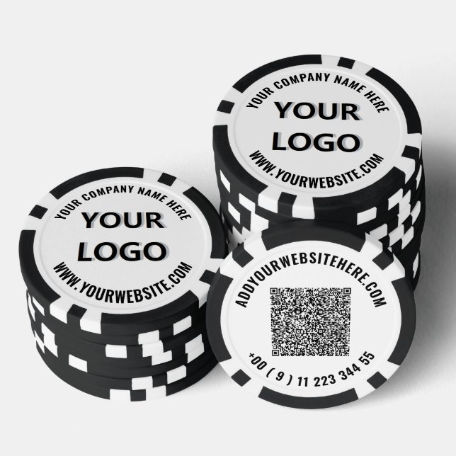 Modèle de jetons de poker avec logo d'entreprise p (Empiler)