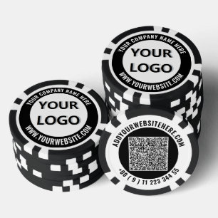 Modèle de jetons de poker avec logo d'entreprise p
