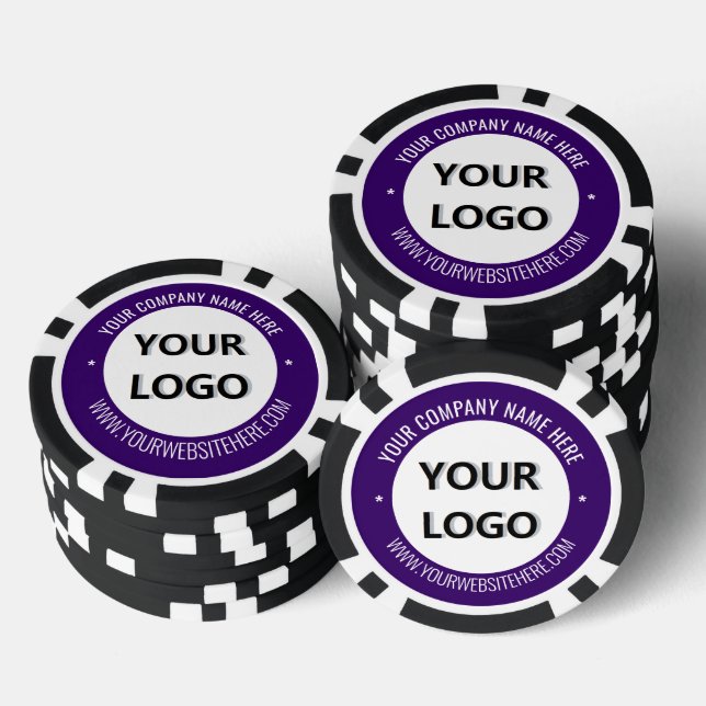 Modèle de jetons de poker avec texte de logo d'ent (Empiler)