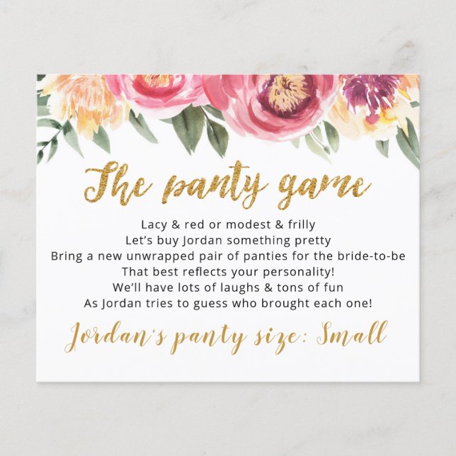 Modèle de jeu de mariage CARTE Baisse ta culotte (Devant)