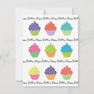 Modèle de la carte d'anniversaire Cupcake