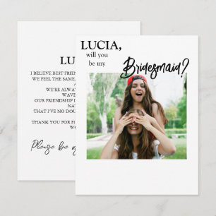 Modèle de la carte de proposition de la Bridesmaid