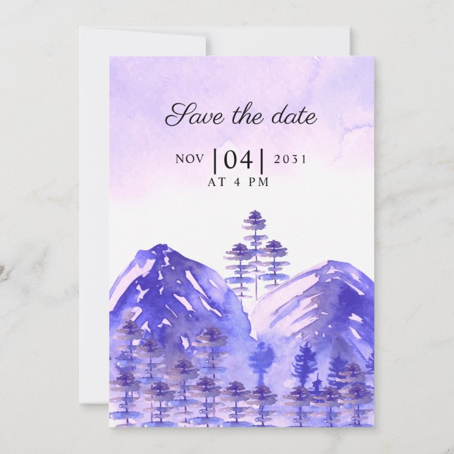 Modèle de la carte d'invitation de mariage d'hiver (Dos)