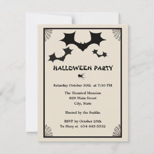 Modèle de la carte d'invitation pour chauves-souri