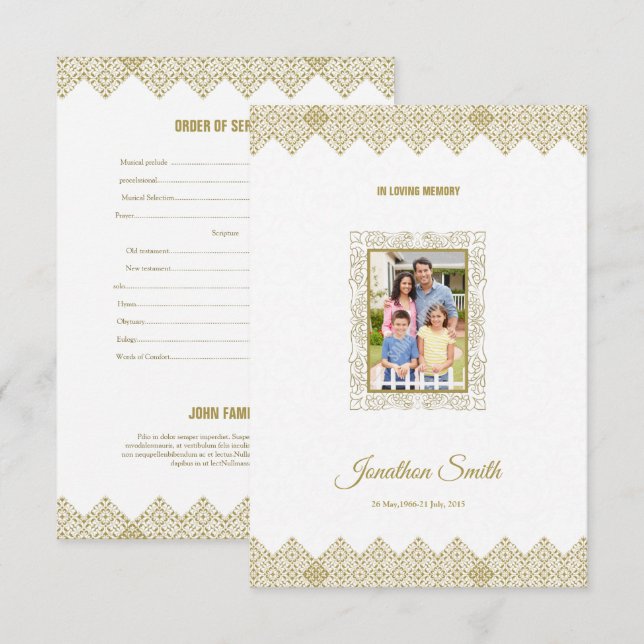 modèle de la carte funéraire (Devant / Derrière)