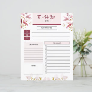 Modèle de la liste des activités florales