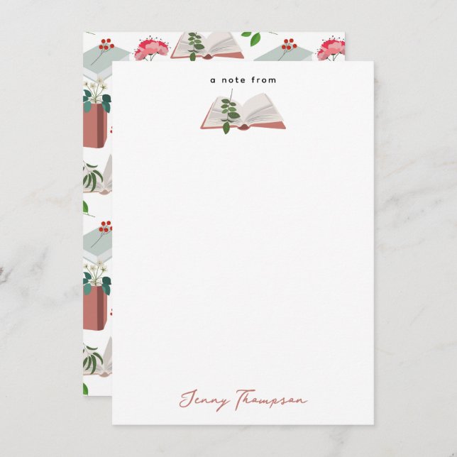 Modèle de lecture de livres botaniques et de bibli (Devant / Derrière)