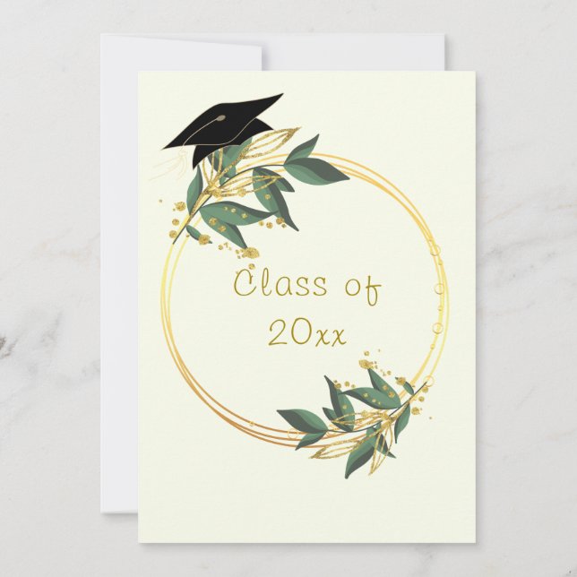 Modèle de l'invitation de Feuilles d'or (Dos)
