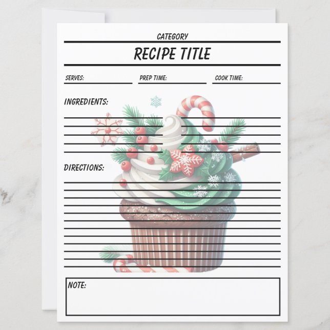 Modèle de livre de recettes de cupcake minimal (Devant)