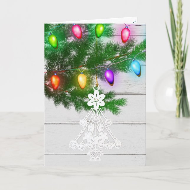 Modèle de lumières d'ornement de sapin de Noël bla (Devant)