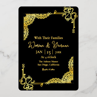 Modèle De Luxe Carte D'Invitation Gold Foil