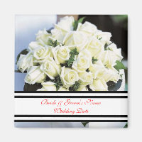 Modèle de Magnet de Mariage Rose Blanche