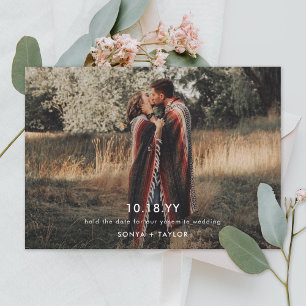 Modèle de mariage photo moderne pour carte de sauv