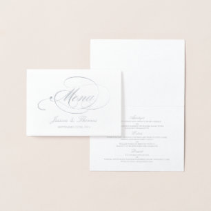 Modèle de menu chic à huile d'argent et Mariage bl