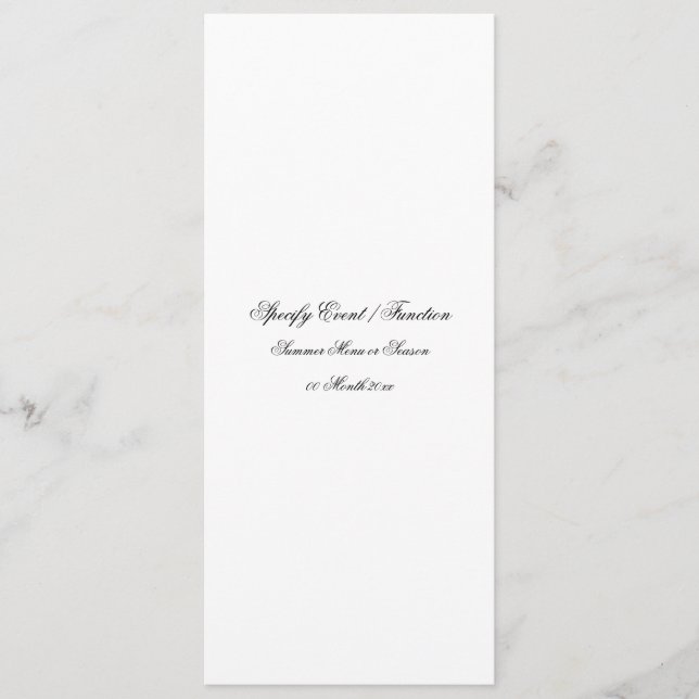 Modèle de menu - créez vos propres (Devant)