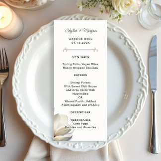 Modèle de menu de mariage avec fleurs de magnolia
