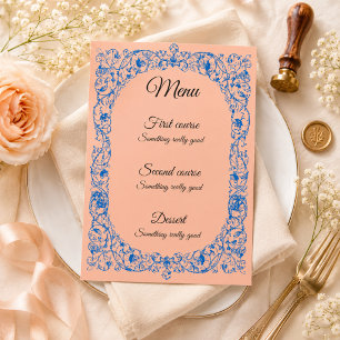 Modèle de menu de mariage élégant et vintage Per