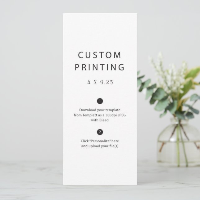 Modèle de menu de mariage imprimé personnalisé (Debout devant)