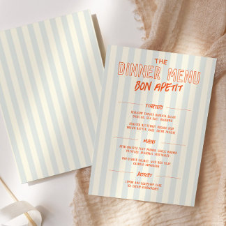 Modèle de Menu de Mariage pour Dîner au Café Franç