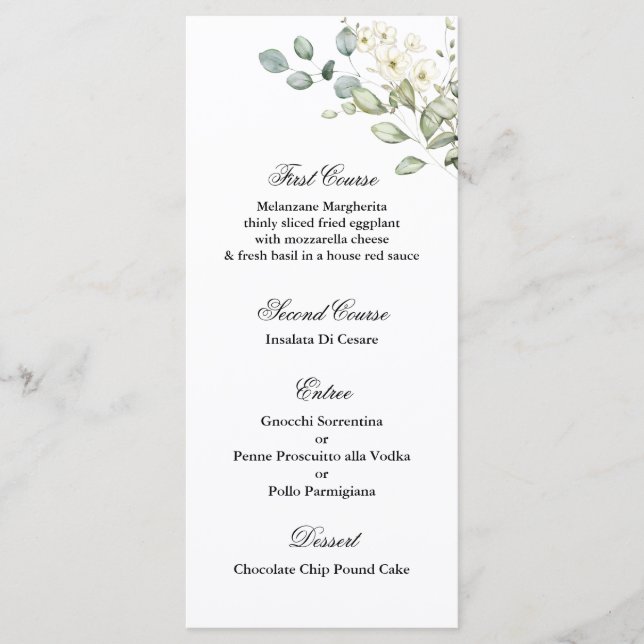 Modèle de menu Mariage de verdure (Devant)