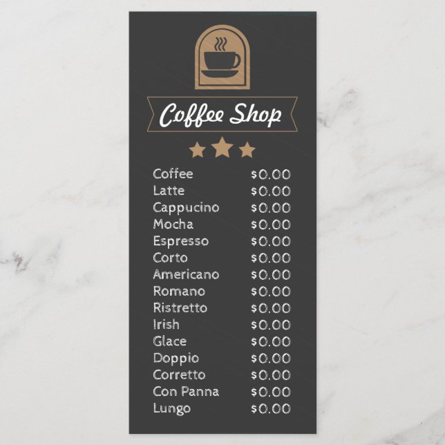 Modèle de menu personnalisable de salon de thé ave (Devant)