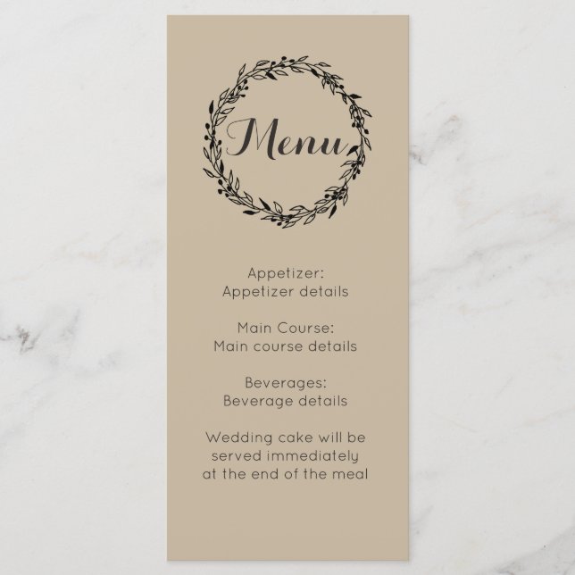 modèle de menu personnalisé pour la réception de m (Devant)