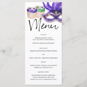 Modèle de menu sur le thème de Mardi Gras