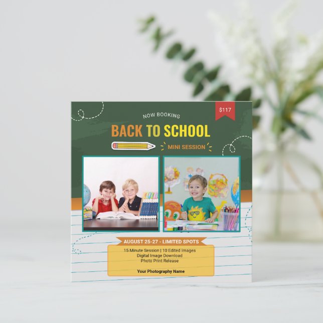 Modèle de mini session de rentrée scolaire (Debout devant)