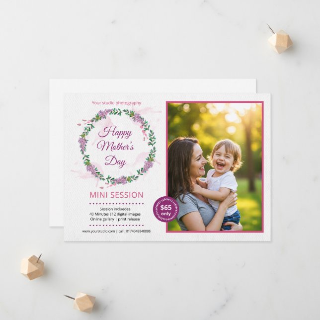 Modèle de mini session pour la fête des mères (Devant/Arrière en situation)