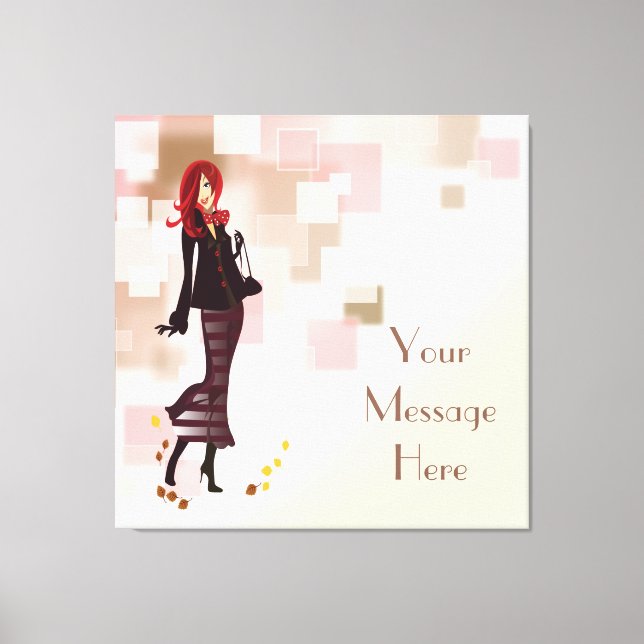 Modèle de mode automne toile enveloppée (Recto)