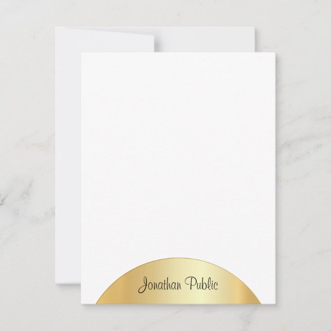 Modèle de monogramme Elégant de Faux Gold personna (Devant)