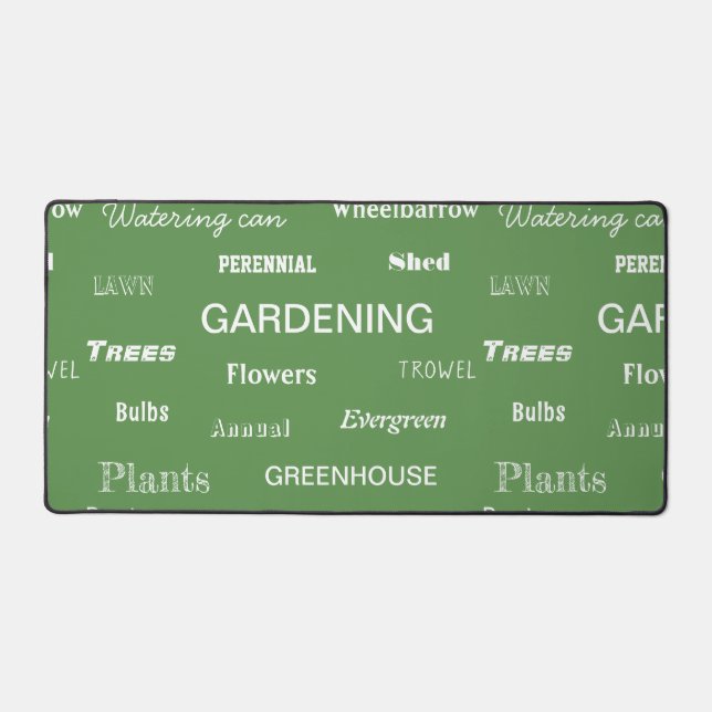 Modèle de mots de jardinage vert thème jardin mode (Recto)
