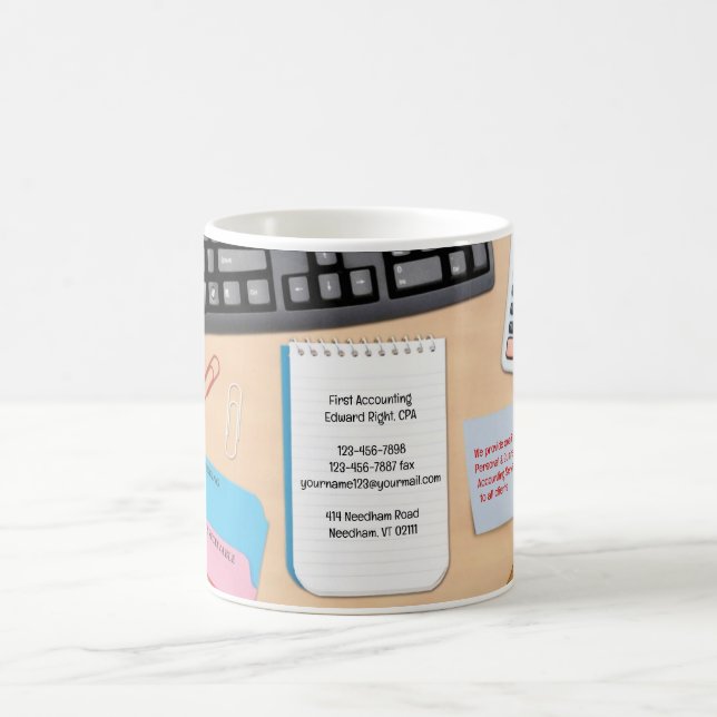 Modèle de mug pour les affaires de bureau de compt (Centre)