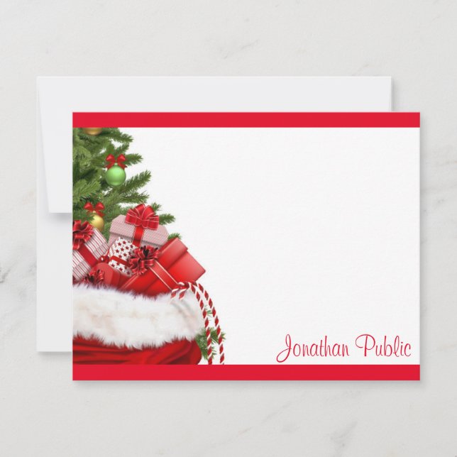 Modèle de Noël à monogramme tapé personnalisé (Devant)