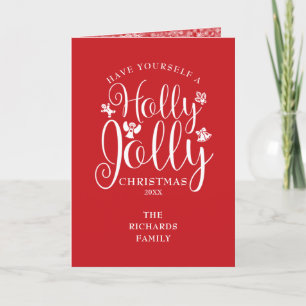 Modèle de Noël Festif avec écriture Holly Jolly et