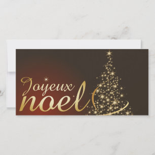 Modèle de Noël rouge avec sapin de Noël doré
