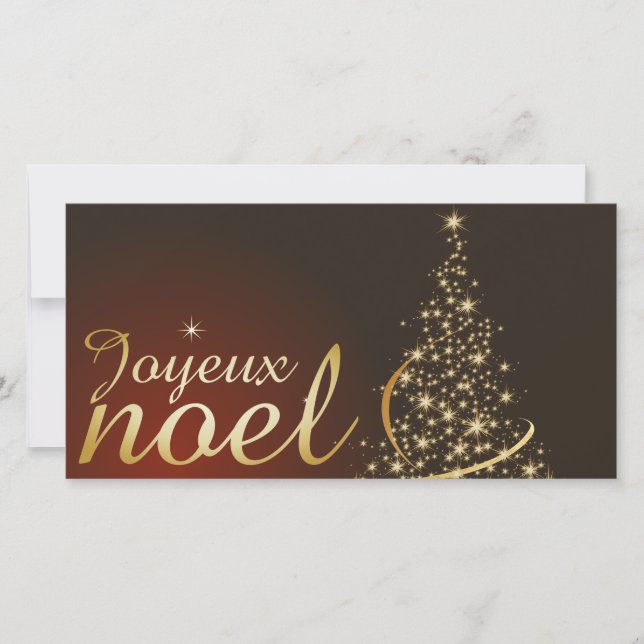 Modèle de Noël rouge avec sapin de Noël doré (Devant)