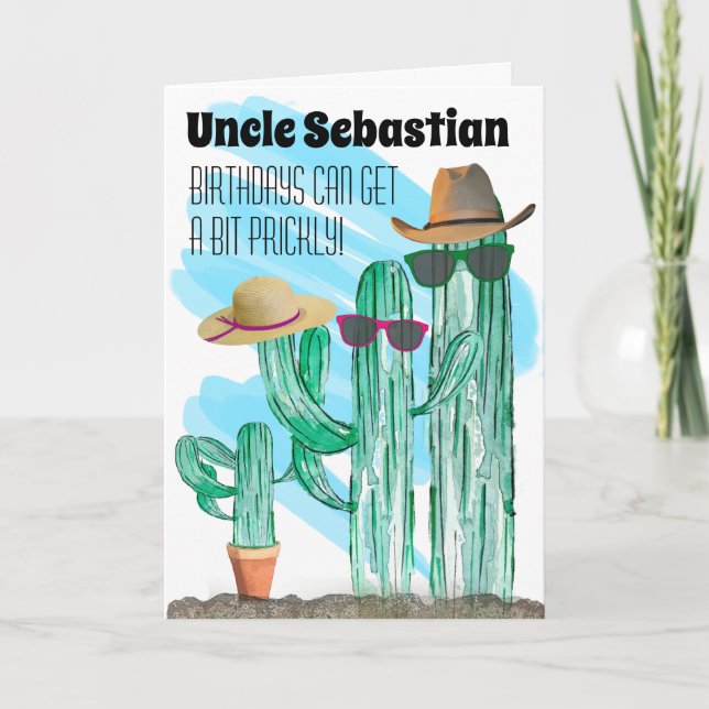 Modèle de nom de cactus aquarelle Southwest drôle (Devant)