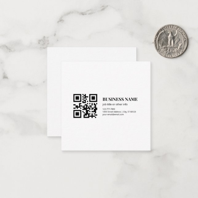 Modèle de nom d'entreprise de code QR personnalisé (Devant/Arrière en situation)