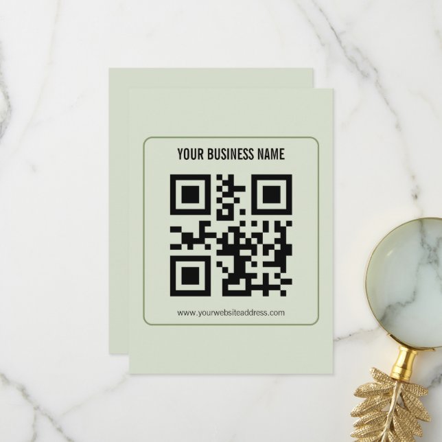 Modèle de nom d'entreprise de code QR personnalisé (Devant/Arrière en situation)