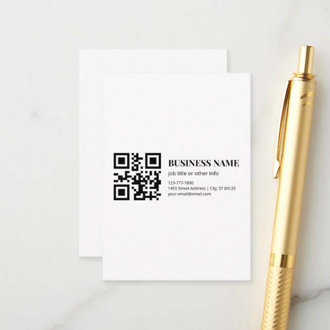 Modèle de nom d'entreprise de code QR personnalisé (Devant/Arrière en situation)