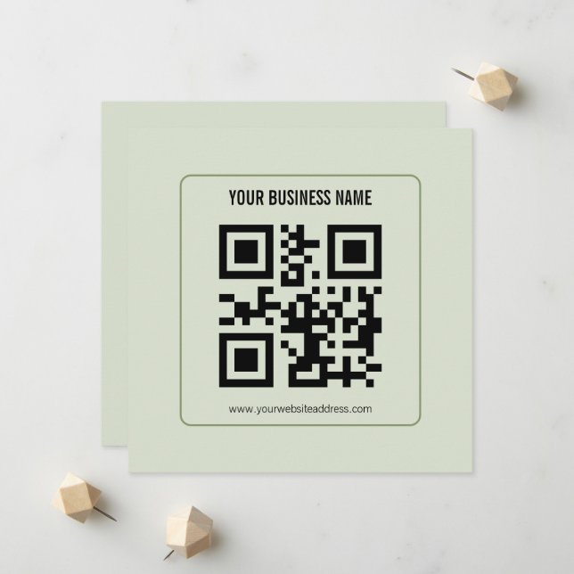 Modèle de nom d'entreprise de code QR personnalisé (Devant/Arrière en situation)