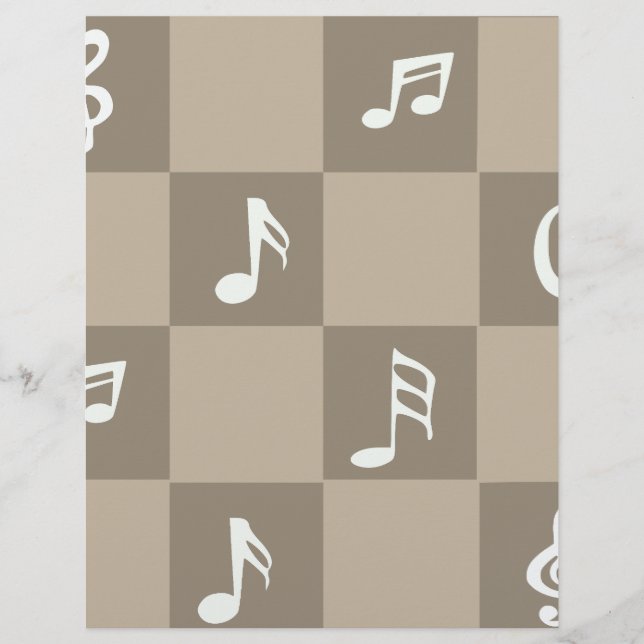 Modèle de note de musique marron : (Devant)